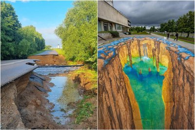 Feisbuko komentatoriai Kaišiadorių rajono kelią prilygino grafičiui Vilniuje