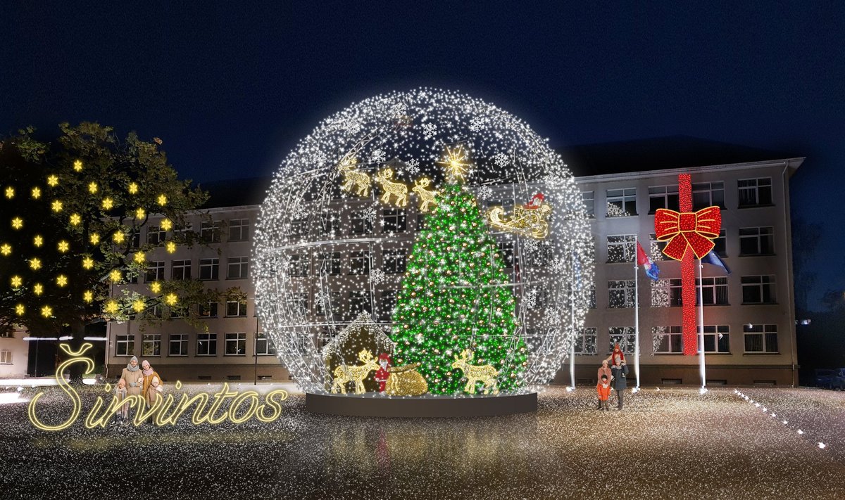 Širvintų Kalėdų eglė šiemet sužibės magiškame „sniego rutulyje“