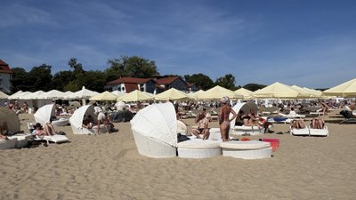 Paplūdimys Sopote viešbučio zonoje