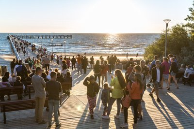 Poilsiautojų pilna Palanga