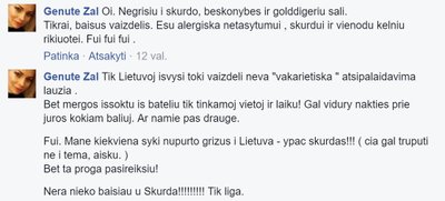 G. Žalienės komentaras socialiniame tinkle