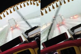 Magistralėje A5 vairuotojus užklupo galinga stichija: automobilius puolė slėpti po viadukais, stojo eismas