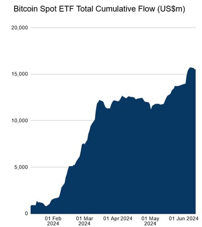 BTC ETF srautai JAV