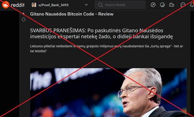 Melagingas straipsnis Reddit.com platformoje