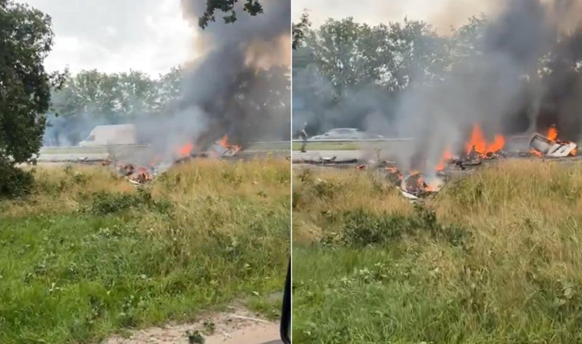 Nyderlandų greitkelyje sudužo nedidelis lėktuvas