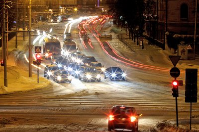 Naktinis Kaunas žiemą