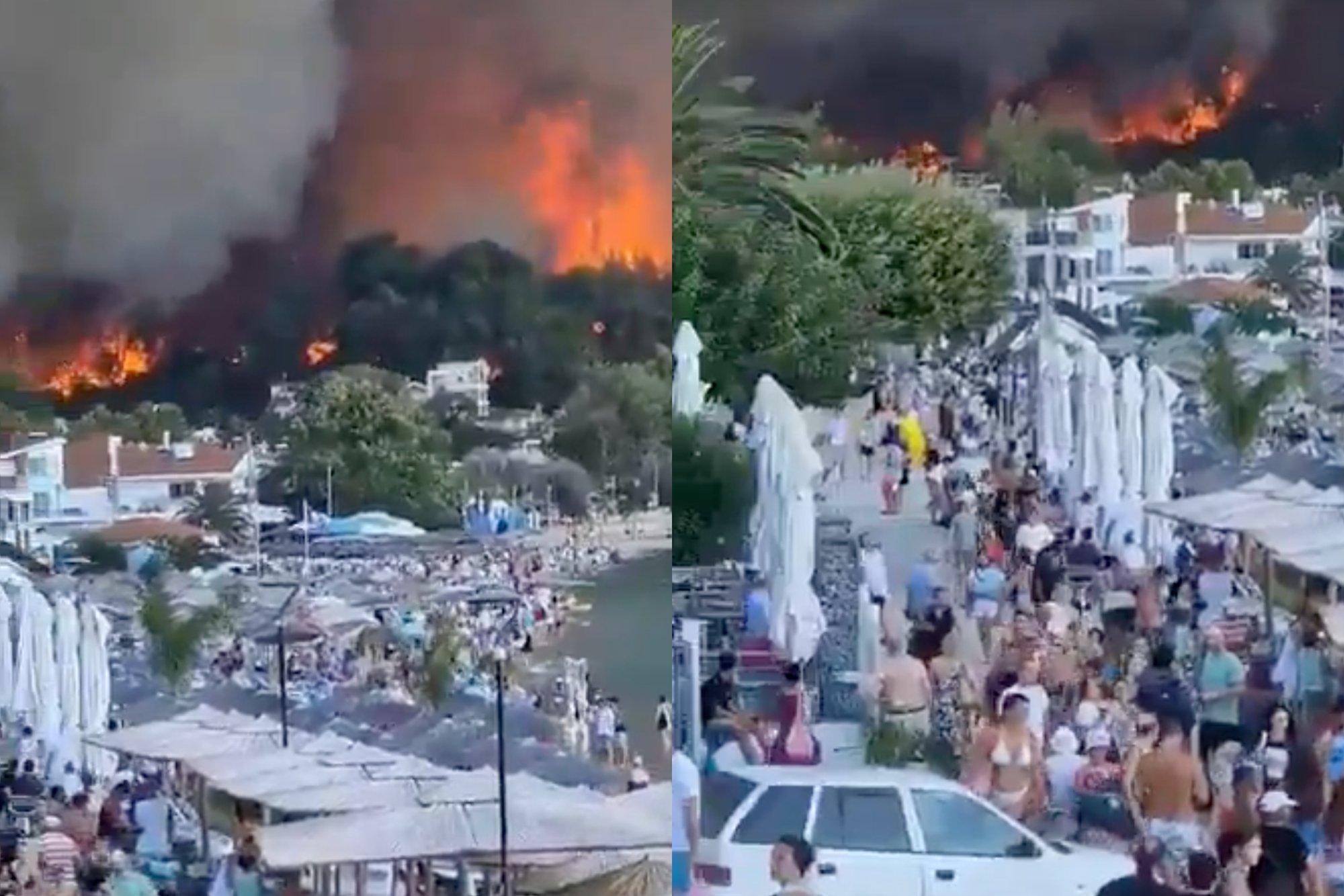 Tourists evacuated by sea as wildfire nears Greek resorts