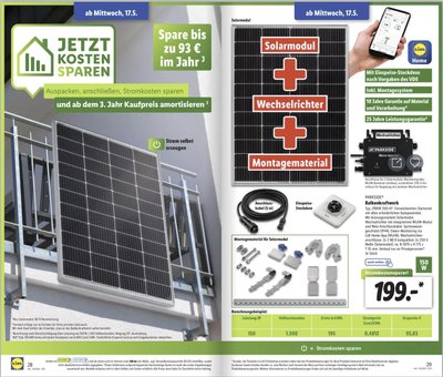 LIDL siūlo įsigyti saulės elektrines Vokietijos vartotojams (svetainės ekrano nuotrauka)