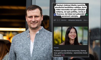 Danielius Bunkus emocingai sureagavo į Aistės Pilvelytės siekius politikoje