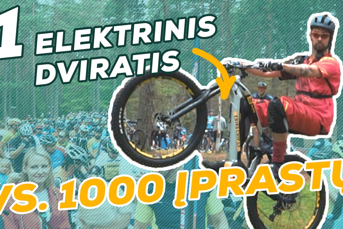 Pričiupo: įprastų dviračių lenktynėse startavo su elektriniu dviračiu ...