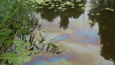 Apačios upė po liūties nusidažė visomis vaivorykštės spalvomis