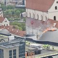 Vilniaus centre pastebėti dūmai – prie prekybos centro CUP degė planetariumo stogas