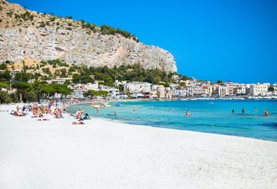 Mondello paplūdimys, Sicilija