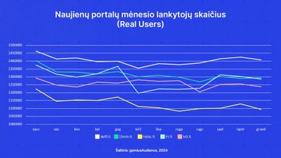 Vartotojų skaičius per mėnesį