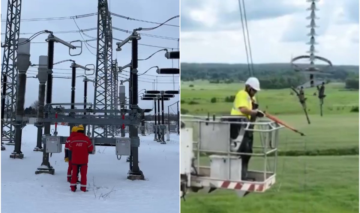 Vaizdo įrašų internete ekrano kopijos: rodoma, kaip atjungiamos elektros linijos Latvijoje ir galimai Lietuvoje 
