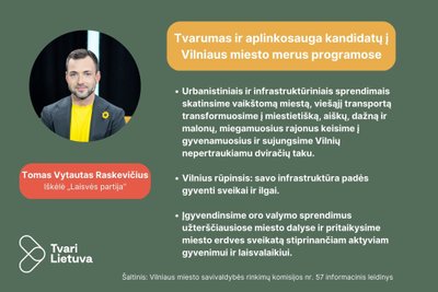 Tvarumas ir aplinkosauga kandidatų į Vilniaus miesto merus programose