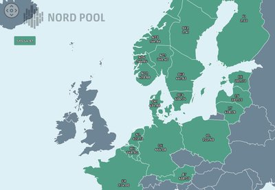 Elektros kainos „Nord Pool Spot“ biržoje gruodžio 11 d., 18-19 val. (Eur/MWh, be PVM) 