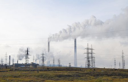 Norilskas, Rusija - peizaže daugiausia - fabrikų kaminų