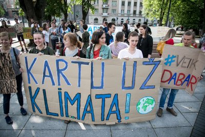 Vinco Kudirkos aikštėje streikas prieš klimato kaitą