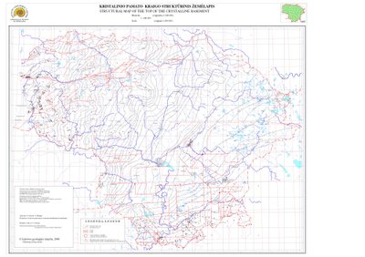 Lietuvos kristalinio pamato žemėlapyje  matyti kristalinio pamato geologiniai lūžiai, susiformavę proterozojaus laikotarpiu