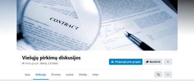 „Facebook“ grupė „Viešųjų pirkimų diskusijos“