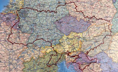 Maršrutas per Europą Ukrainos sienos kontūrais