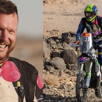 Iš Dakaro traukiasi dar vienas lietuvis: nuo motociklo nukritęs Gediminas Šatkus patyrė sunkią traumą