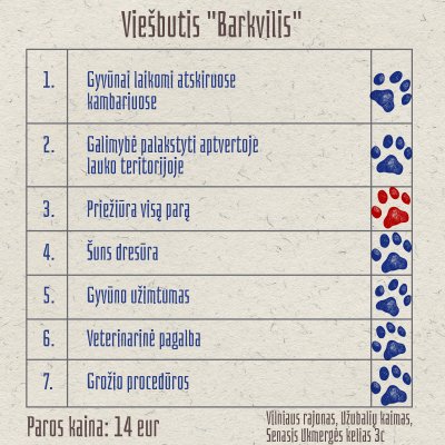 Gyvūnų priežiūros centro „Barkvilis“ įvertinimas - 6/7