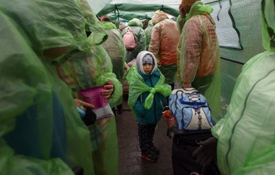 Karo pabėgėliai Ukrainos-Lenkijos pasienyje