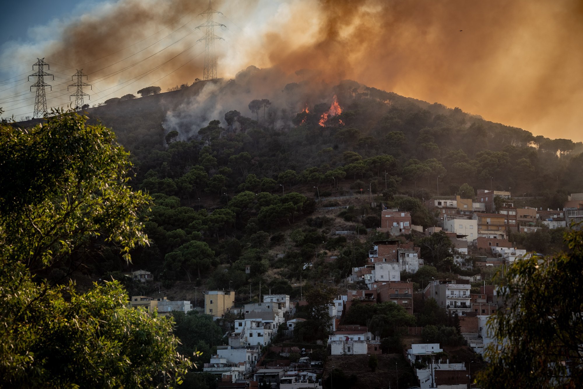 Forest fire near Barcelona forces evacuations amid severe European wildfire season