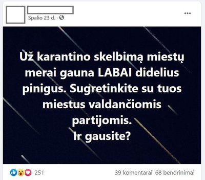 Klaidinanti žinutė