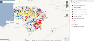 Žemėlapis miško kenkėjų pažeistiems medynams fiksuoti NŽT