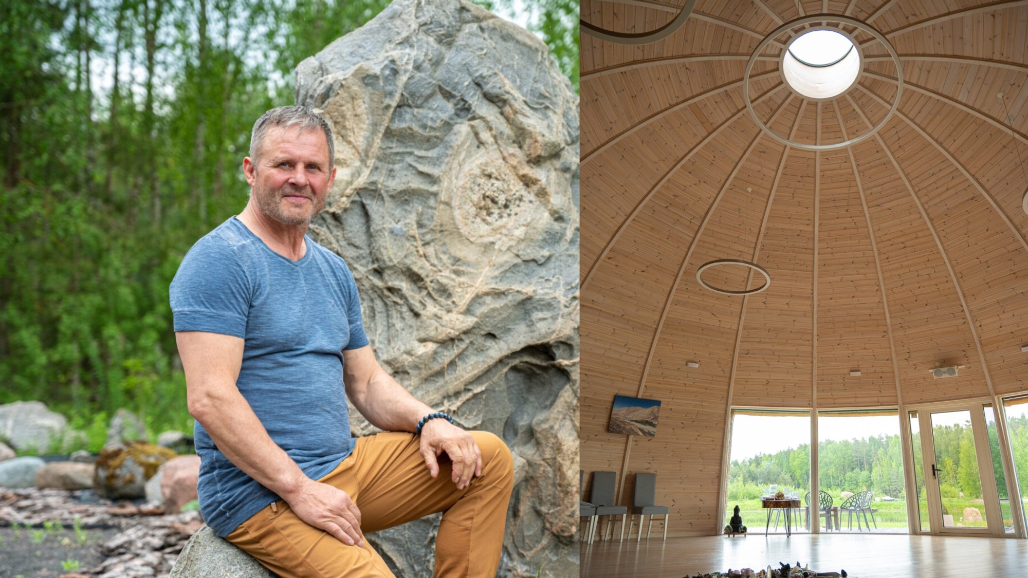 Judo Master's Stone Labyrinth Draws Visitors Before Round House Is Finished