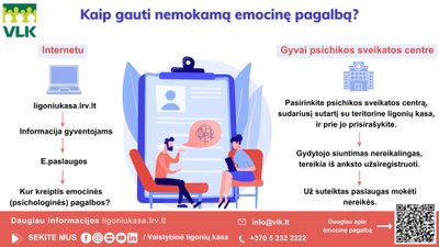 Kaip gauti nemokamą emocinę pagalbą?