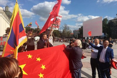 Protesto akcija Katedros aikštėje