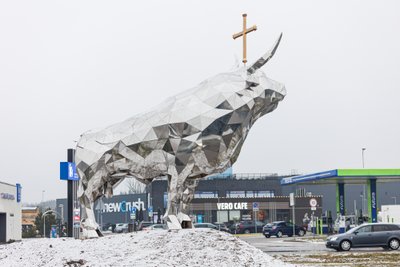 Iš Kauno herbo į Muravos sankryžą žengė Tauras