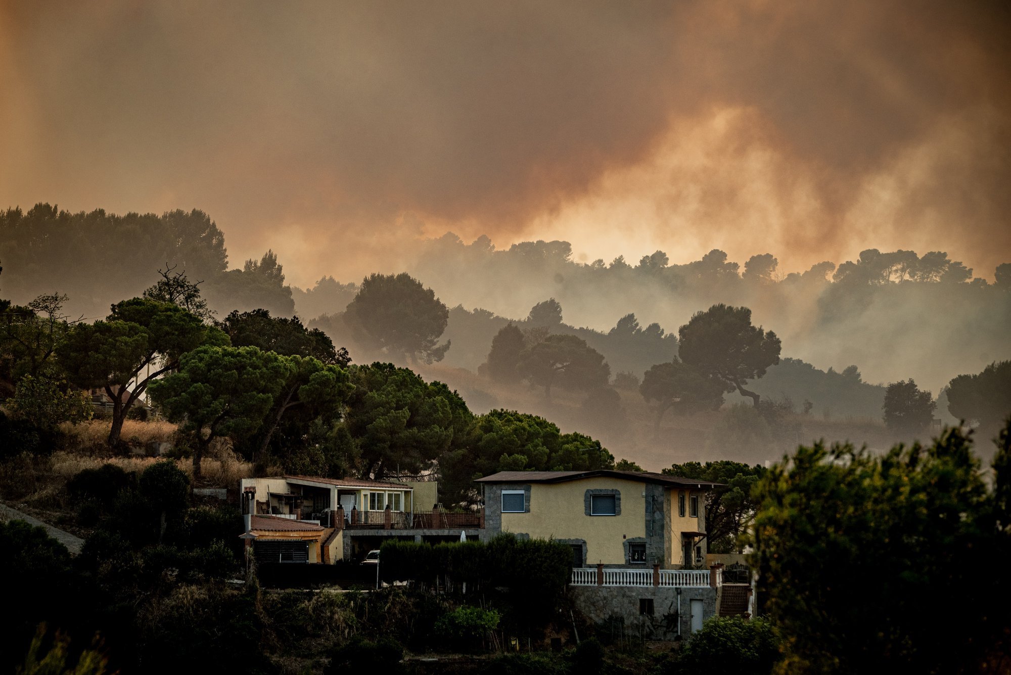 Forest Fire Erupts Near Barcelona