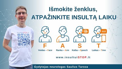 Klaipėdos universiteto ligoninės gydytojas neurologas Saulius Taroza patarė, kaip atpažinti insultą