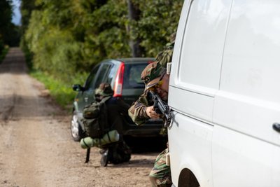 Gintas Reisgys šaulių pratybose (asmeninio G. Reisgio archyvo nuotr.)