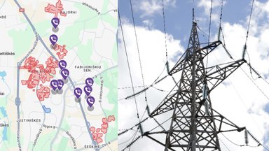 В Вильнюсе без электричества было больше двадцати тысяч потребителей