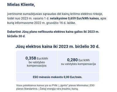 Naujausias „Ignitis“ laiškas