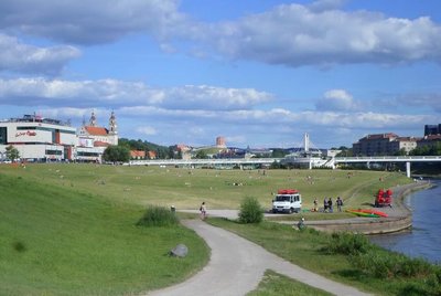 5 pav. Vaizdas į pievą priešais Gedimino pilies kalno bokštą (autoriaus nuotr.)