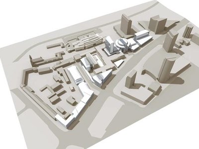 11 pav. Situacijos schema aukštybinio pastato projekto konkursui (iš Architektų sąjungos archyvo)