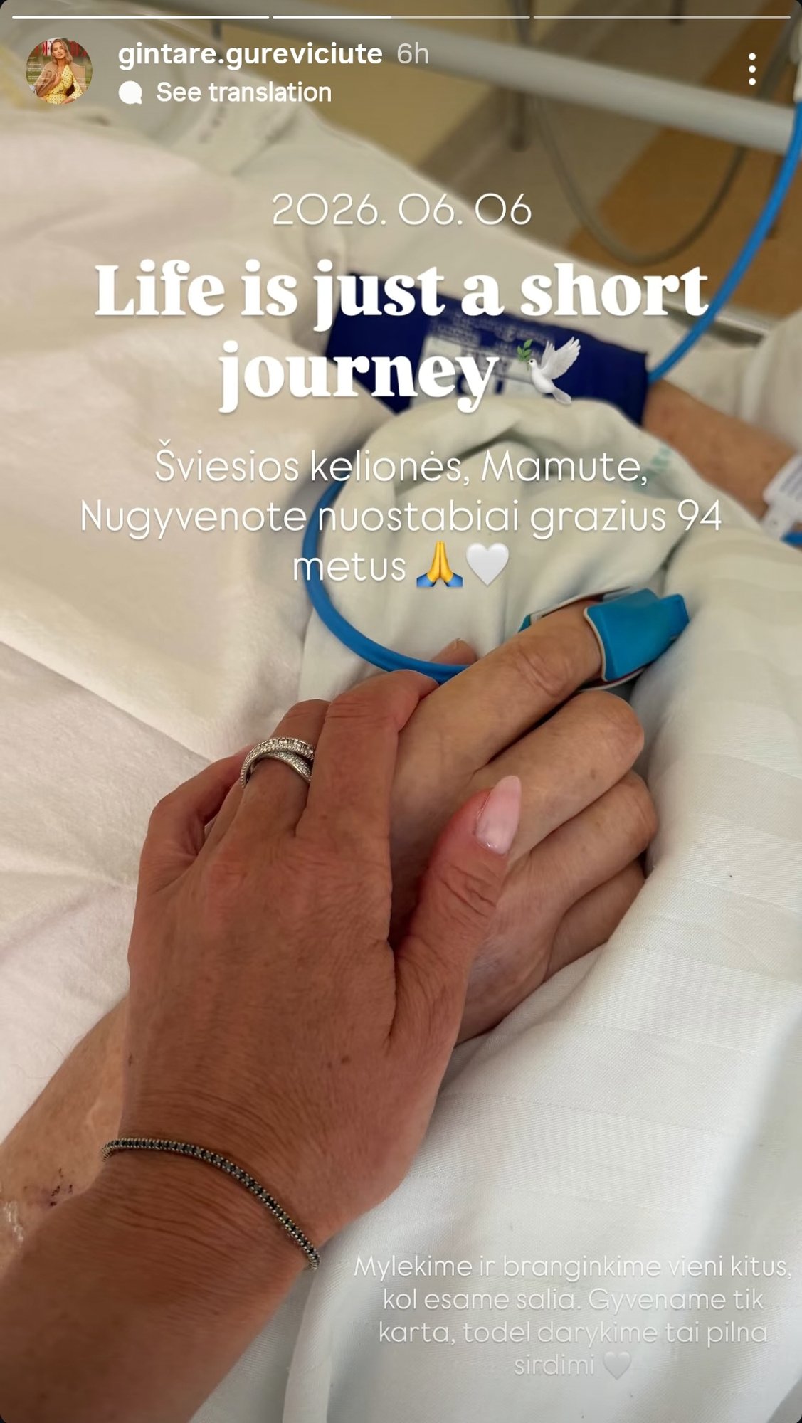 Gintarės Gurevičiūtės šeimoje – skaudi netektis