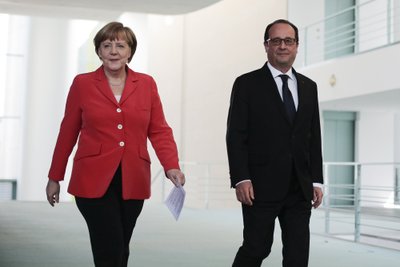 Angela Merkel ir Francois Hollande'as 