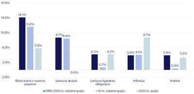 Vidutinė metinė grąža ilgesniu periodu