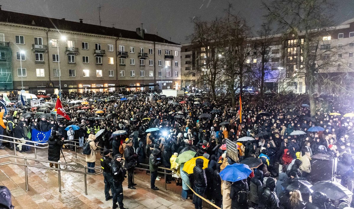 Rally opposing LSDP coalition with Nemunas Dawn took place near Seimas