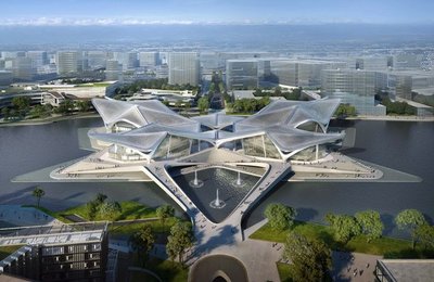 „Zhuhai Jinwan“ visuomenės meno centras (Zaha Hadid Architects nuotr.)