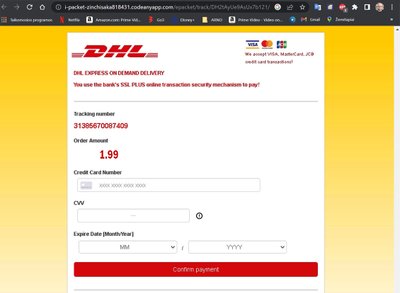 Sukčiai sukūrė netikrą svetainę – DHL klastotę