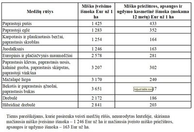 Išmokos už miško sodinimą